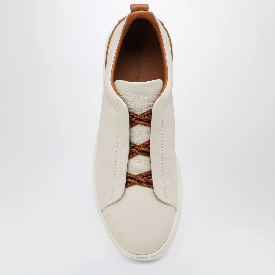 ZEGNA - White leather Triple Stitch Sneakers Brand Apparel &amp; Accessories > Shoes 6,5 UK