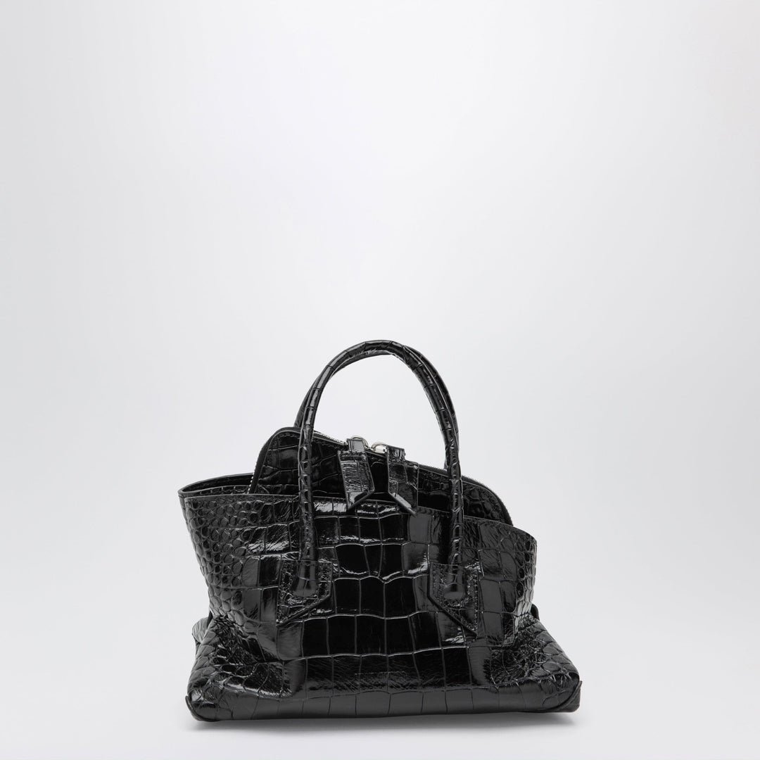 Apparel &amp; Accessories TU The Attico - La Passeggiata Mini black crocodile-print leather bag Brand