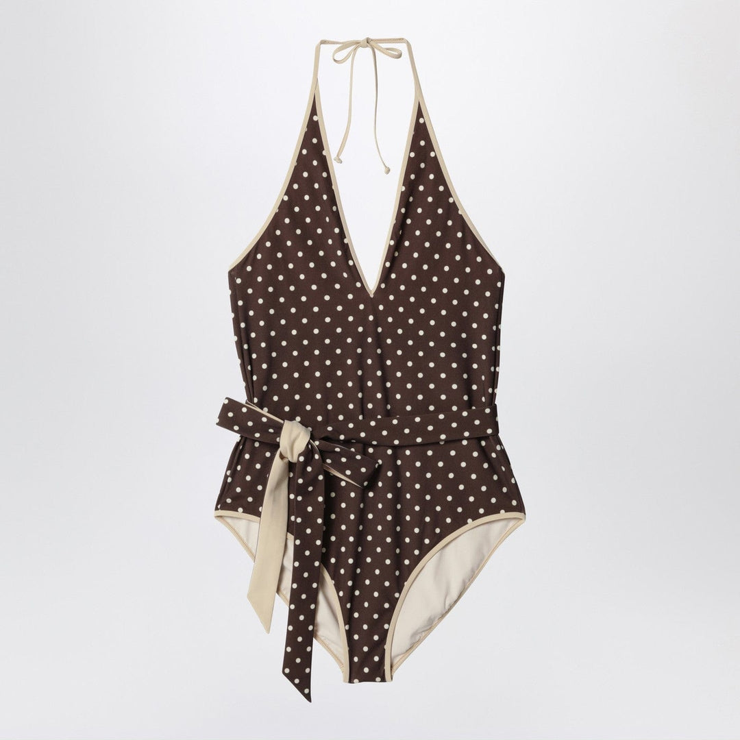 Apparel & Accessories Valentino - Brown swimsuit with Plusdepois motif Brand