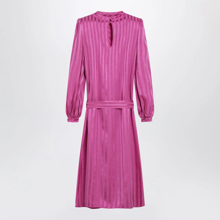 Valentino - Fuchsia silk jacquard midi dress Brand Apparel &amp; Accessories