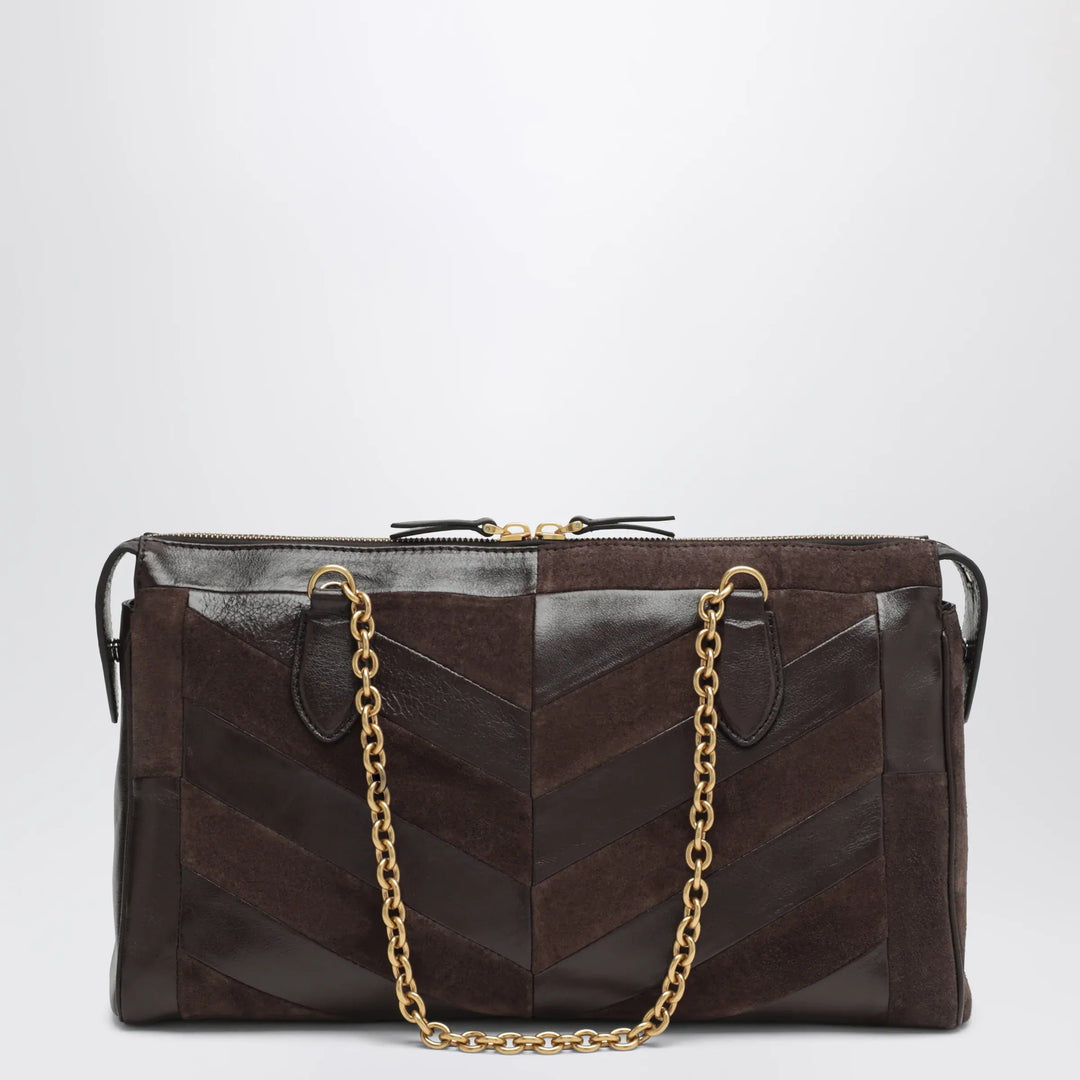 Valentino Garavani - Medium Panthea shoulder bag in suede and nappa leather with Chevron pattern Brand Apparel &amp; Accessories U