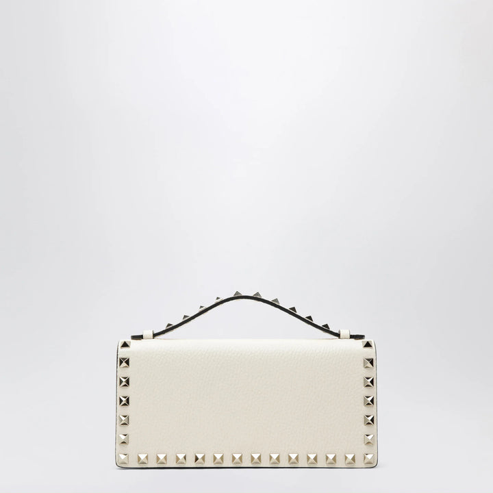 Valentino Garavani - Rockstud chain wallet in grained calfskin, light ivory Brand Apparel &amp; Accessories TU