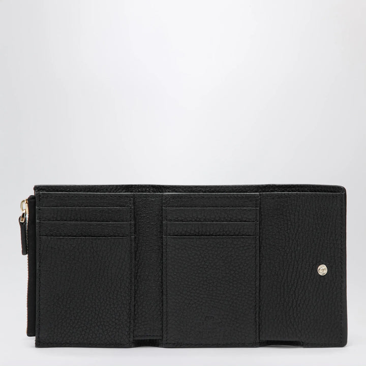Valentino Garavani - Rockstud trifold wallet in black grained calfskin Brand Apparel &amp; Accessories TU