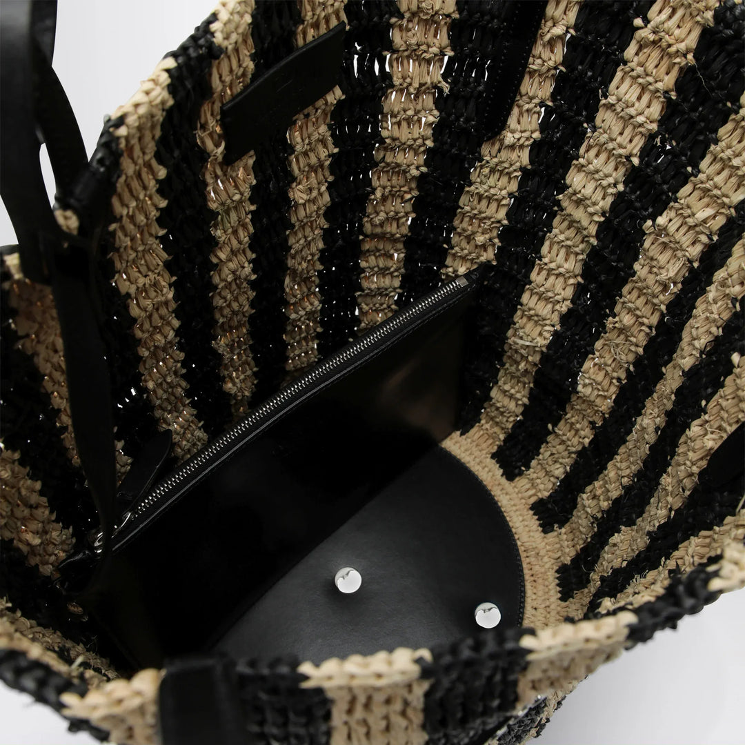 Valentino Garavani - Striped shoulder bag in raffia and leather Brand Apparel &amp; Accessories TU