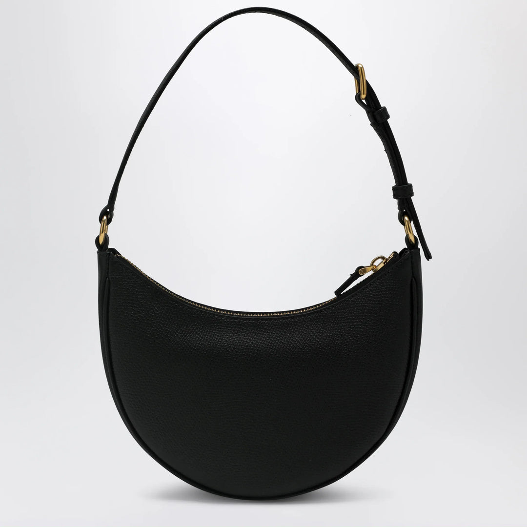 Valentino Garavani - VLogo mini shoulder bag in hammered calfskin, black Brand Apparel &amp; Accessories TU