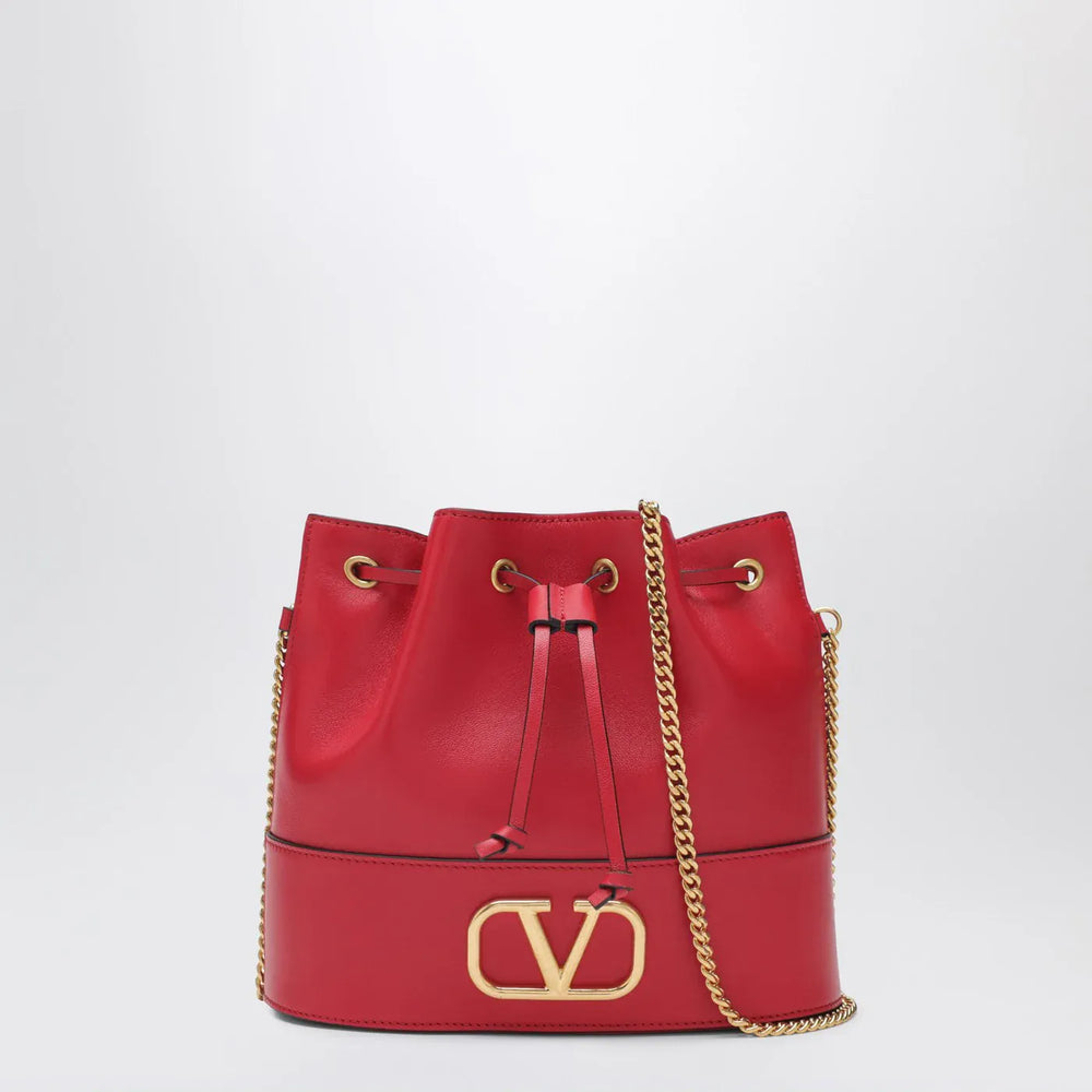 Valentino Garavani - Vlogo red leather bucket bag Brand Apparel & Accessories TU