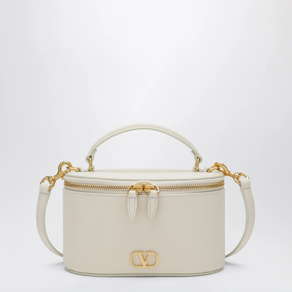 Valentino Garavani - Vlogo Signature Mini Vanity Bag in ivory grained calfskin Brand Apparel & Accessories TU