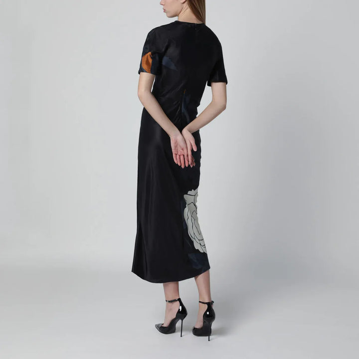 Victoria Beckham - Eve floral satin midi dress Brand Apparel &amp; Accessories