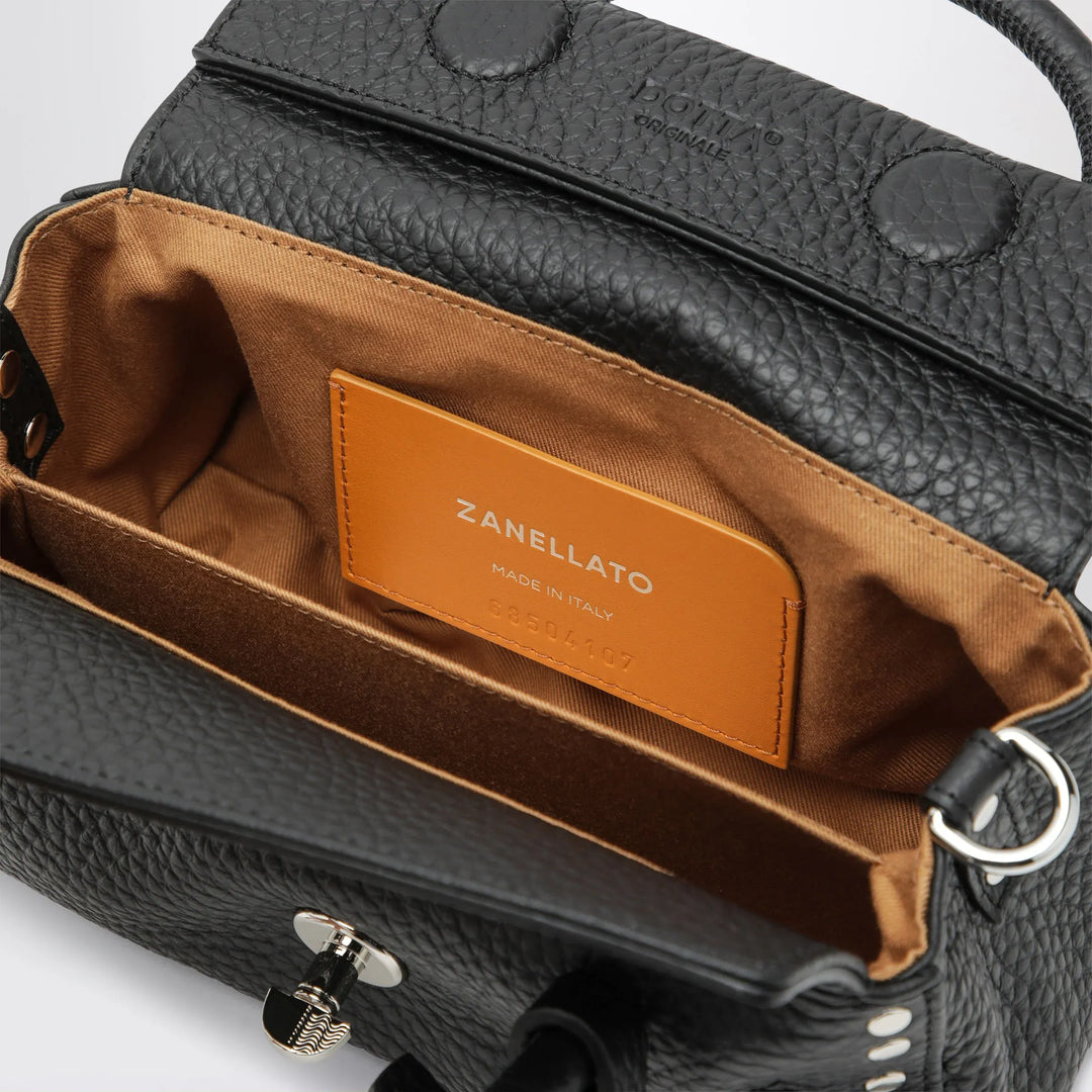 Zanellato - Dotta Baby black grained leather bag Brand Apparel &amp; Accessories U