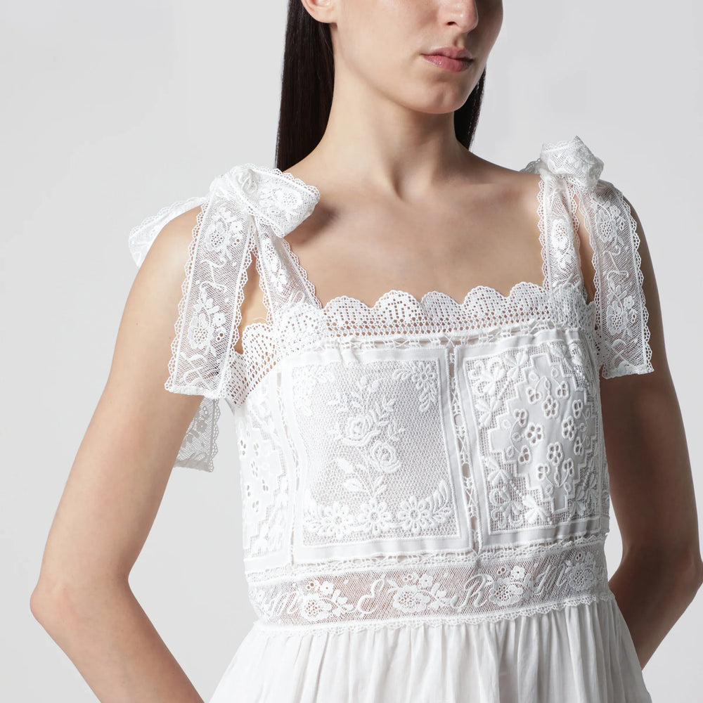 ZIMMERMANN - Ivory Aster dress with lace trim Brand Apparel & Accessories 1