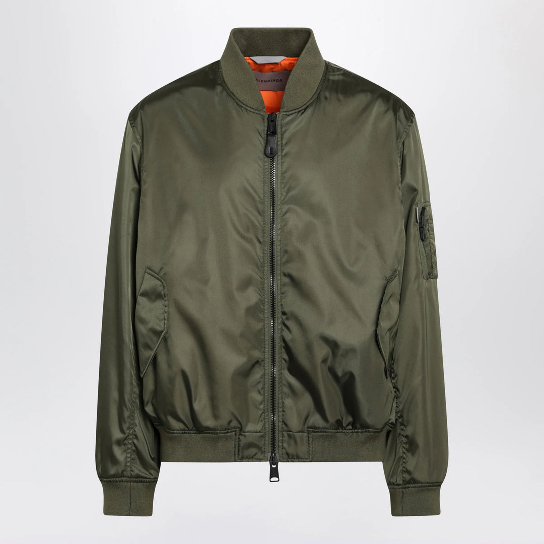 Balenciaga - Khaki green nylon zip-up jacket Brand 46 IT