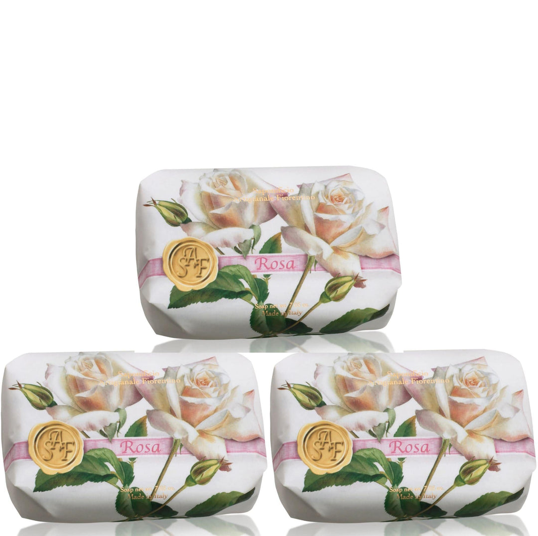 Saponificio Artigianale Fiorentino Bar soap Saponificio Artigianale Fiorentino Rose Bar Soap Set 3x200g Brand