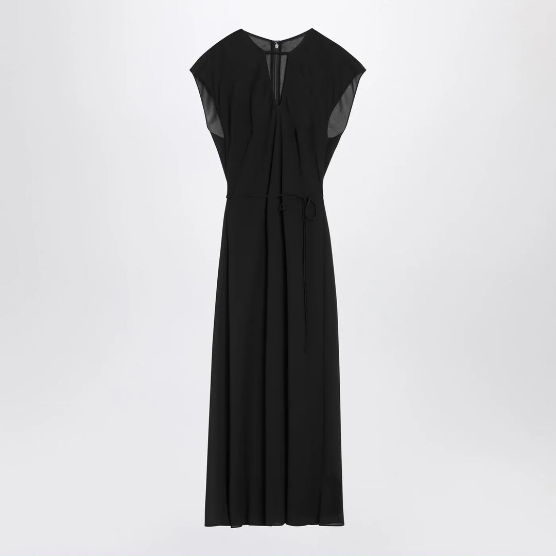 Calvin Klein - Black midi dress with belt Brand Belts 34 DK