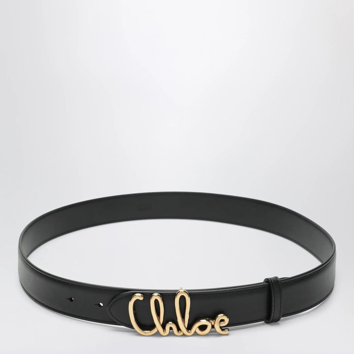 Chloé - Iconic calfskin leather belt in black Brand Belts S