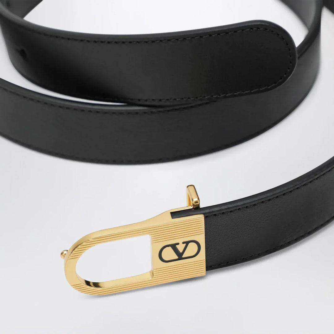 Valentino Garavani - Black Vlogo Signature belt Brand Belts 110 EU