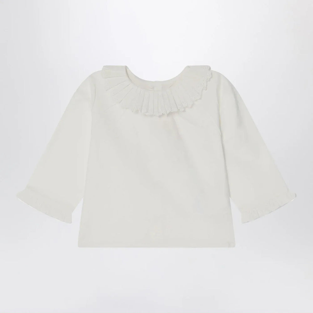 Bonpoint - White Joliette blouse with ruffles Brand Blouse 2A