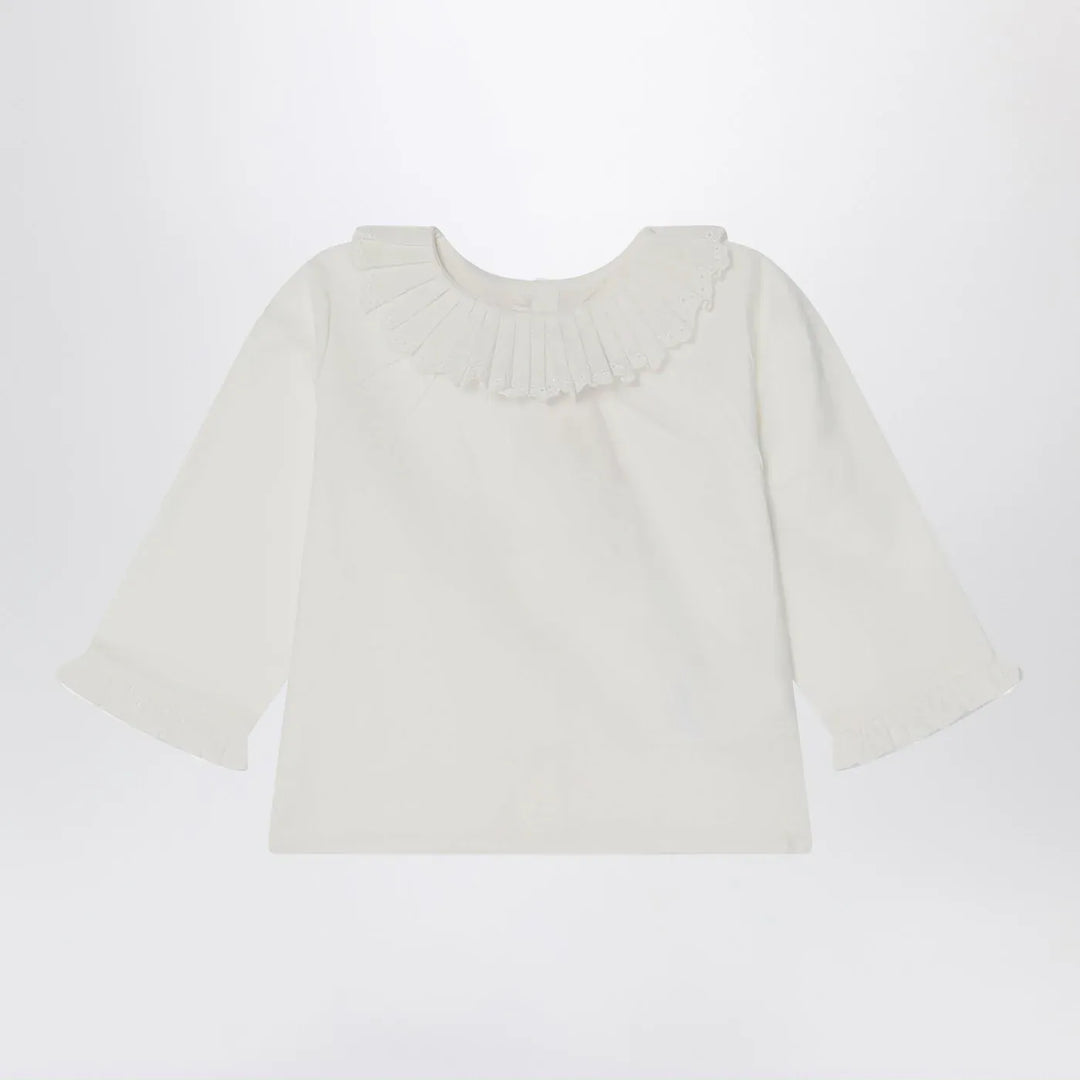 Bonpoint - White Joliette blouse with ruffles Brand Blouse 2A