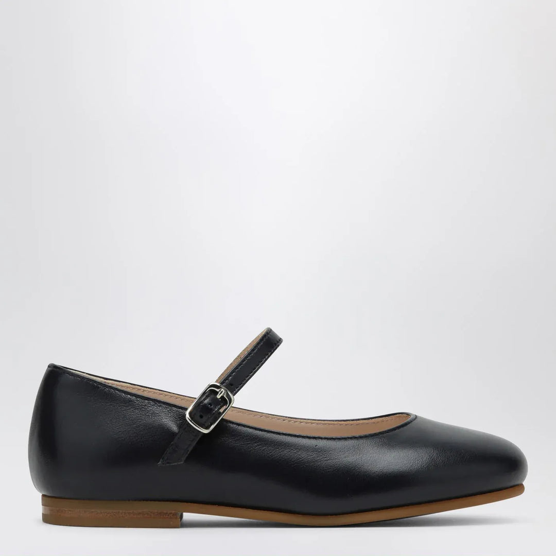 Blue ballet flats in leather with strap Brand 27