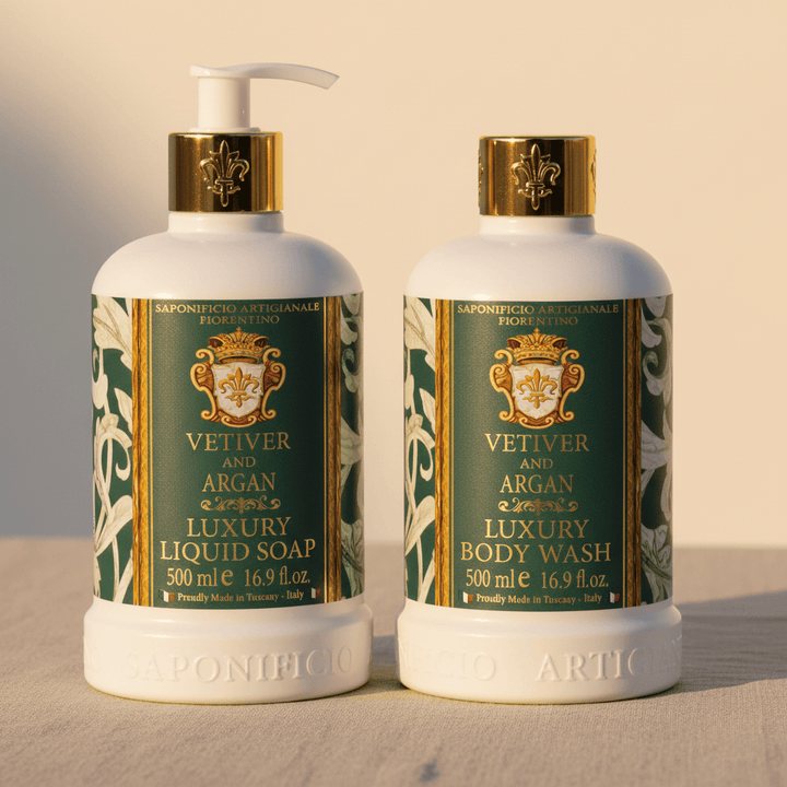 Saponificio Artigianale Fiorentino Vetiver &amp; Argan Body &amp; Hand Wash Set Brand Body and Hand Wash Bundles