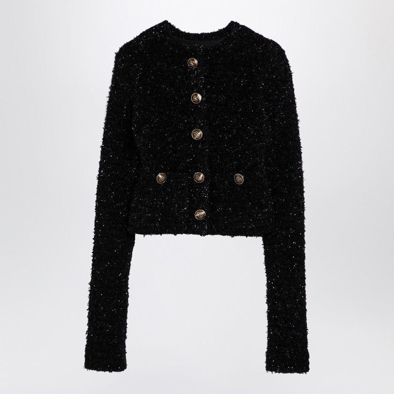 Shirts &amp; Tops Balenciaga - Black cotton blend tweed cropped cardigan - M Brand