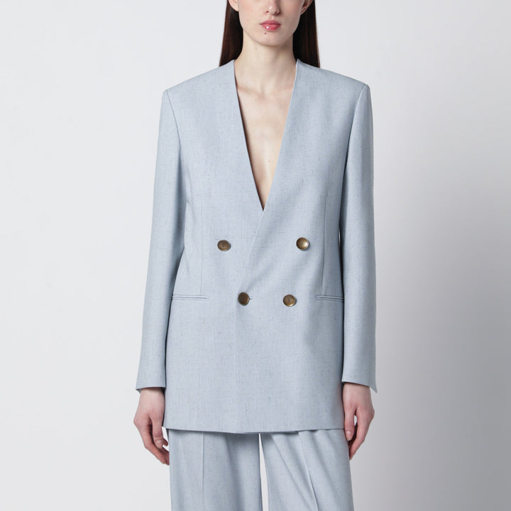 Coats &amp; Jackets Alberta Ferretti - Light blue double-breasted tweed jacket Brand