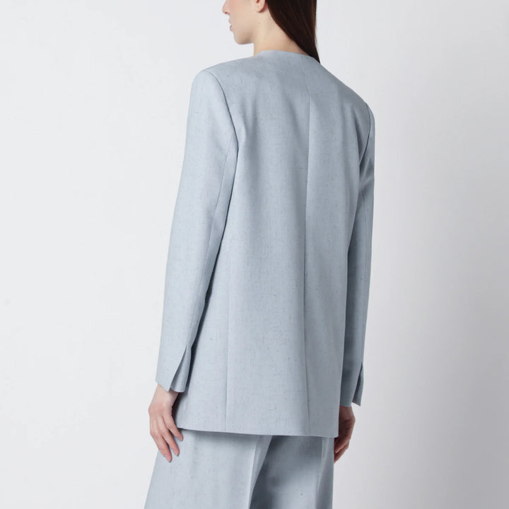 Alberta Ferretti - Light blue double-breasted tweed jacket Brand Coats &amp; Jackets