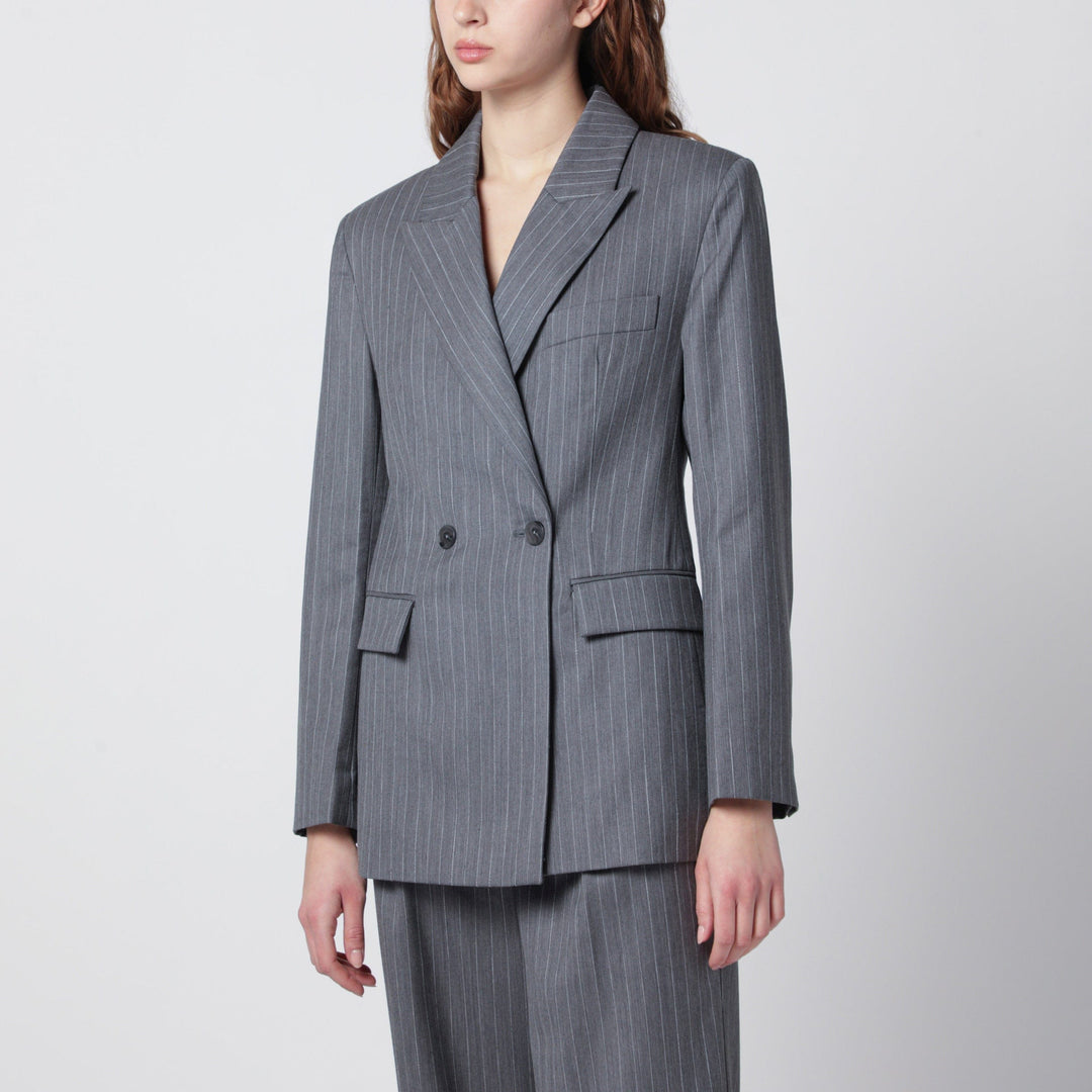 Coats & Jackets ANINE BING - Tiphaine blazer in light grey pinstripe fabric Brand