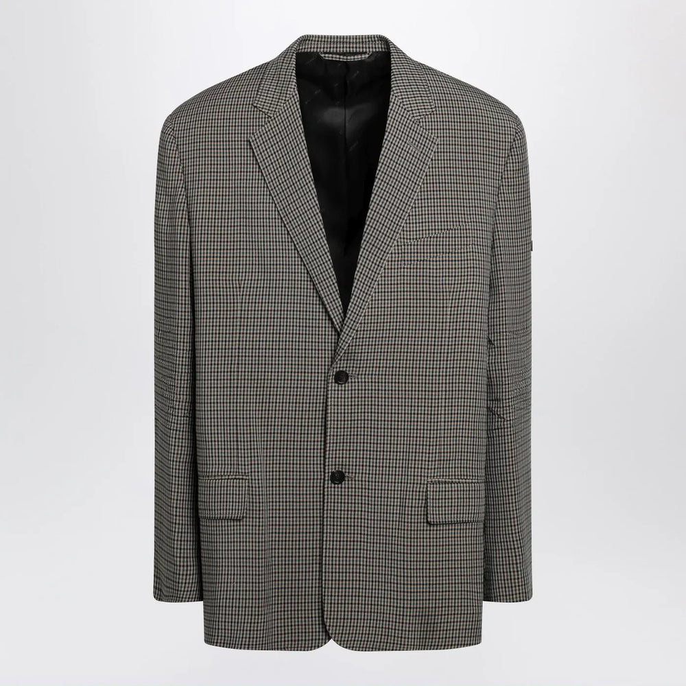 Balenciaga - Khaki and brown gingham jacket Brand Coats & Jackets 48 IT