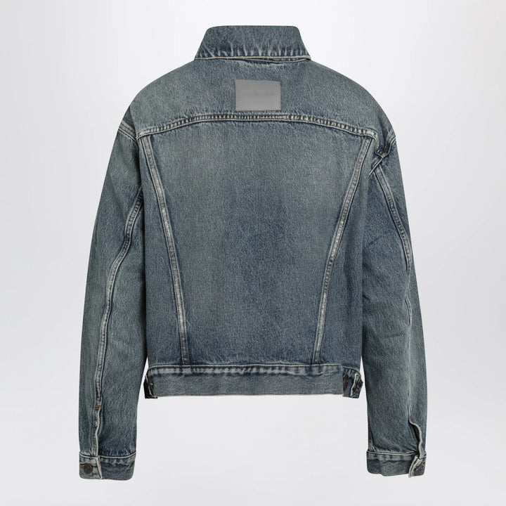Balenciaga - Kick cotton denim jacket in dirty vintage blue Brand Coats &amp; Jackets