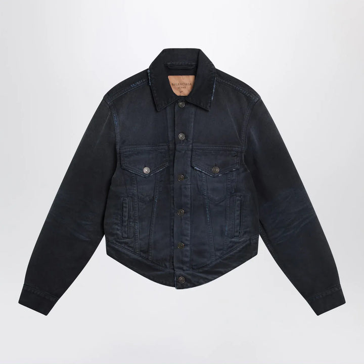 Balenciaga - Navy blue jacket with curved waist Brand Coats &amp; Jackets S