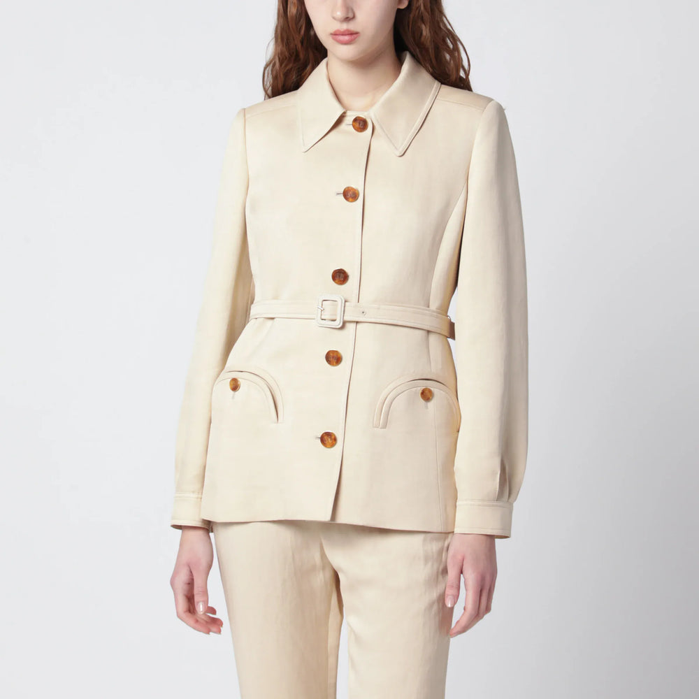 Blazé Milano - Paint jacket with belt in Champagne Brand Coats & Jackets I