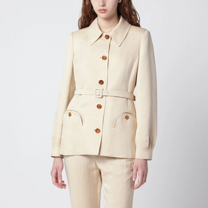 Blazé Milano - Paint jacket with belt in Champagne Brand Coats &amp; Jackets I