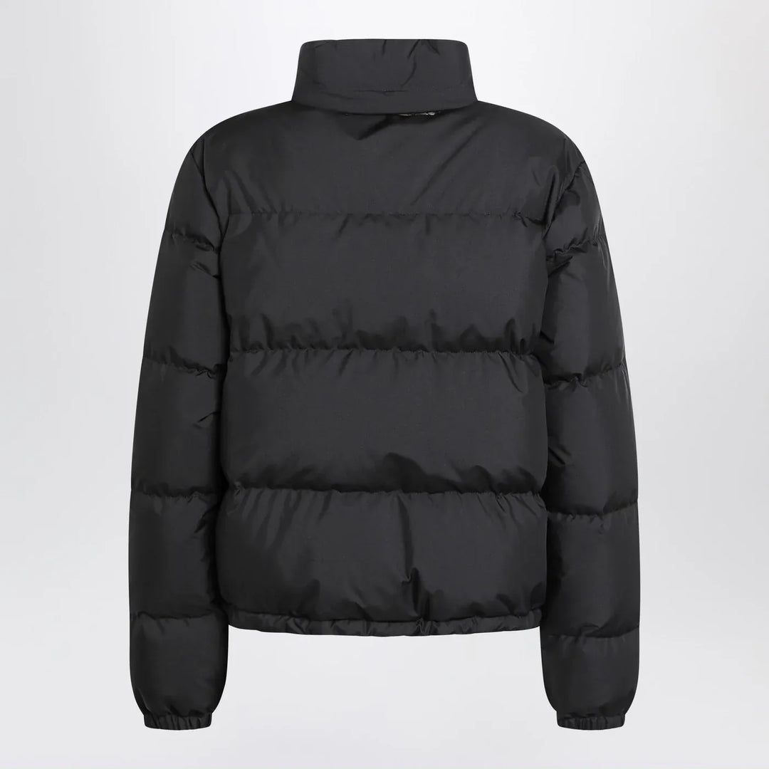 Burberry - Black zip-up puffer jacket with Check detail Brand Coats &amp; Jackets