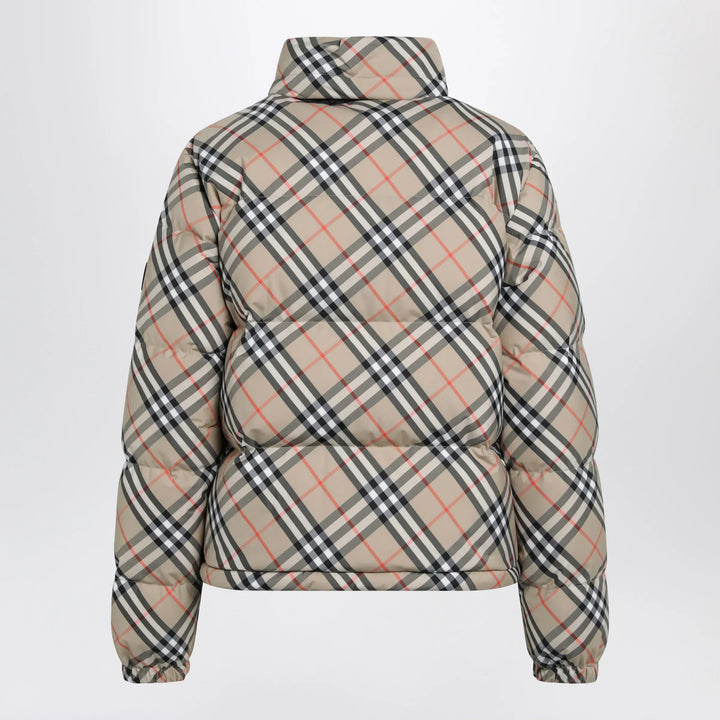 Burberry - Sand Check Ambleside Down Jacket Brand Coats &amp; Jackets
