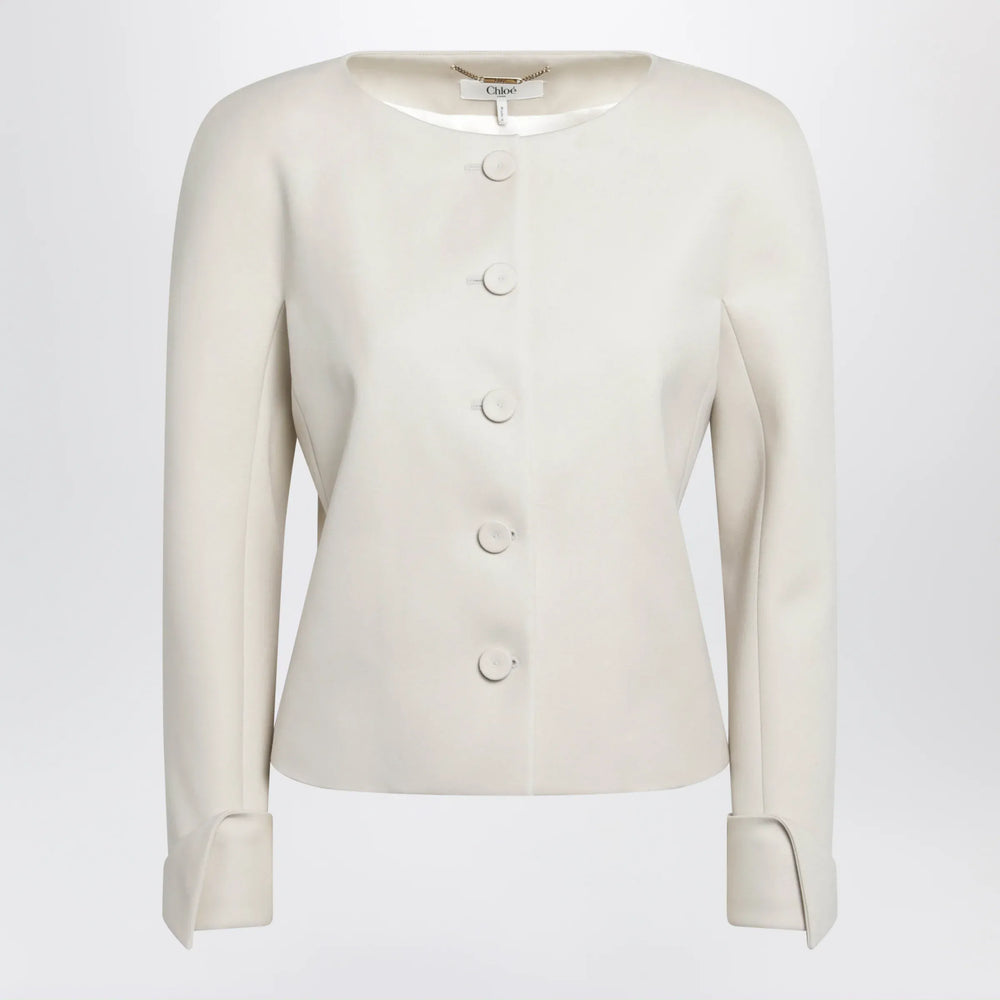 Chloé - Fitted jacket in desert brown grain de poudre wool Brand Coats & Jackets 36  FR