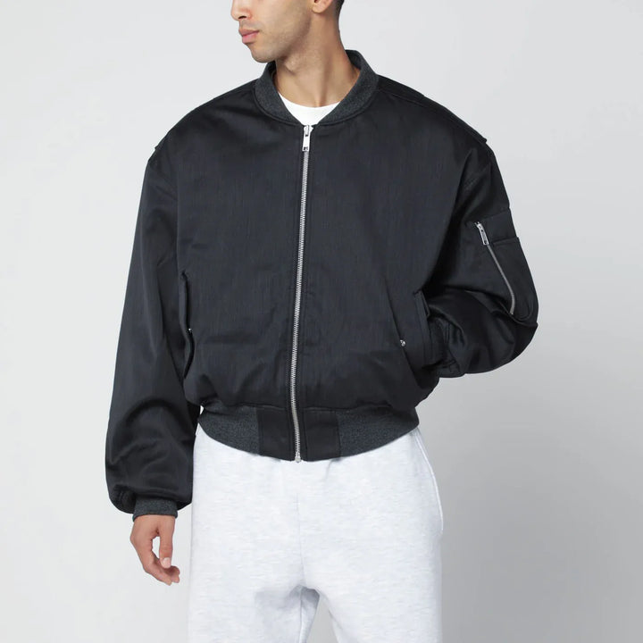 Entire Studios - Grey wool-blend bomber jacket with zip Brand Coats &amp; Jackets L