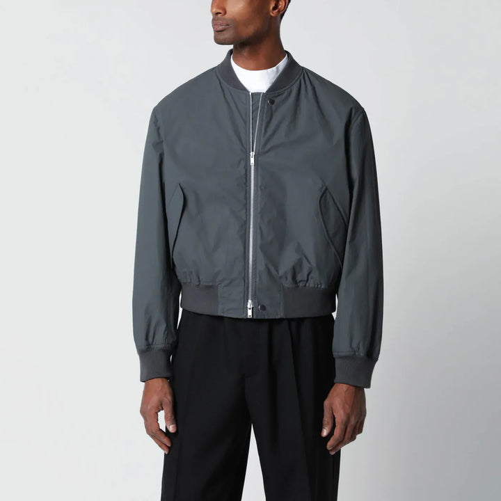 Jil Sander - Grey cotton zip-up bomber jacket Brand Coats &amp; Jackets 48 IT