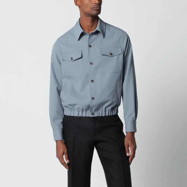 Lardini - Grey wool shirt jacket Brand Coats &amp; Jackets M
