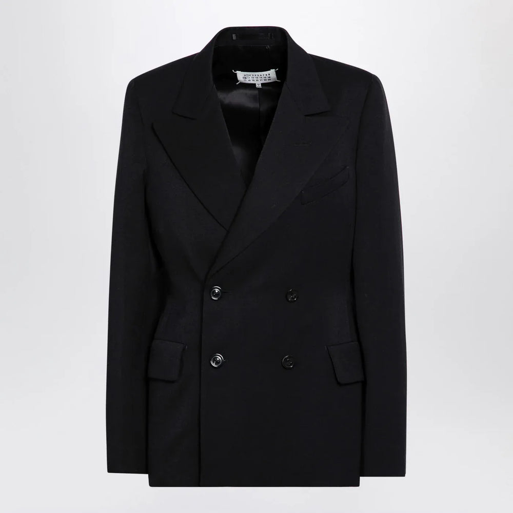 Maison Margiela - Black double-breasted jacket in wool Brand Coats & Jackets 46  IT