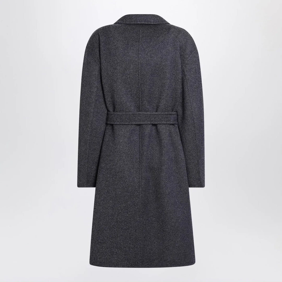 Max Mara - Blue wool coat with denim effect Brand Coats &amp; Jackets 42  IT