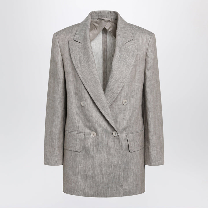 Coats &amp; Jackets Max Mara - Olimpia double-breasted chevron linen blazer in beige Brand