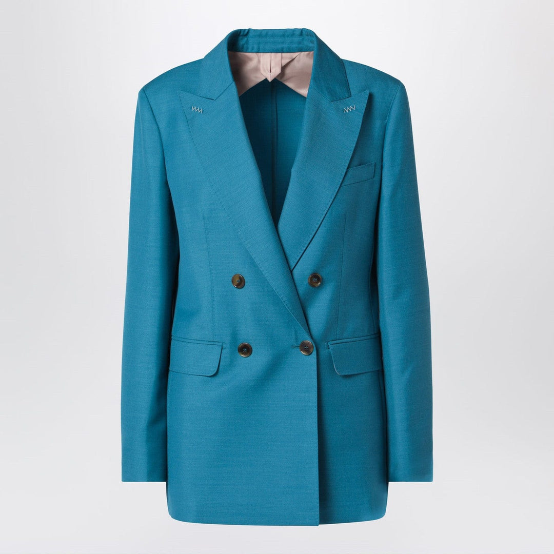 Coats &amp; Jackets Max Mara - Turquoise wool-blend double-breasted jacket Brand