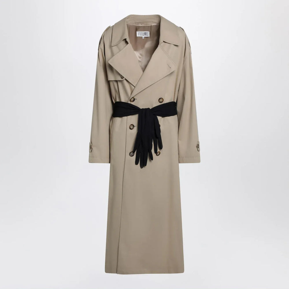 MM6 Maison Margiela - Beige cotton trench coat with gloves Brand Coats & Jackets 40  IT