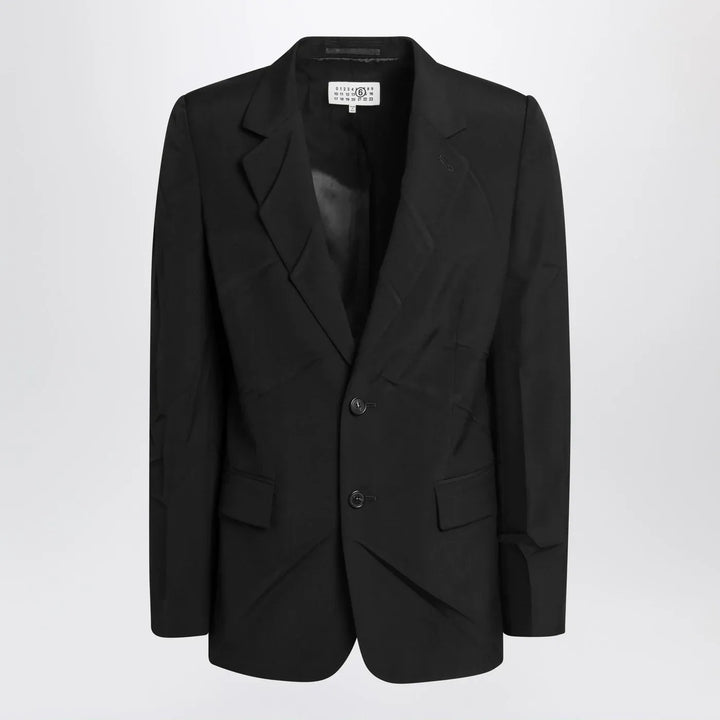 MM6 Maison Margiela - Black wool-blend jacket Brand Coats &amp; Jackets 46 IT