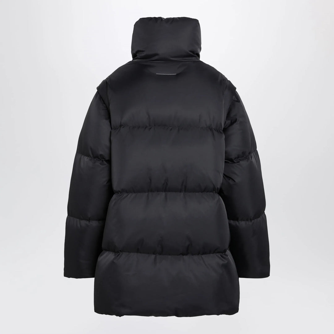 MM6 Maison Margiela - Nylon puffer jacket with detachable sleeves in black Brand Coats &amp; Jackets