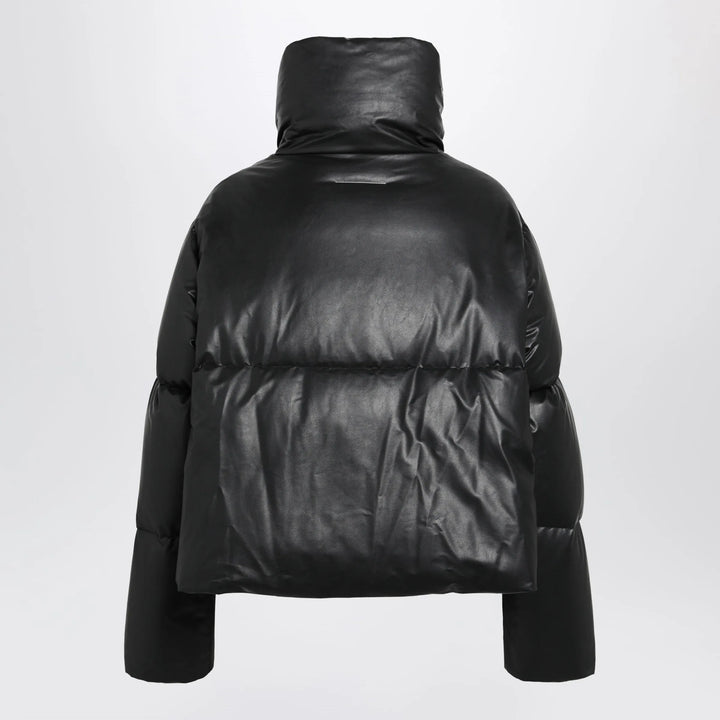 MM6 Maison Margiela - Short padded faux leather jacket in black Brand Coats &amp; Jackets
