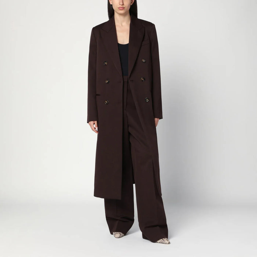 Stella McCartney - Double-breasted plum wool coat Brand Coats & Jackets 42  IT