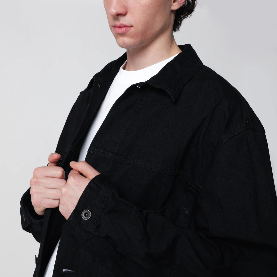 STUDIO NICHOLSON - Black cotton jacket Brand Coats &amp; Jackets