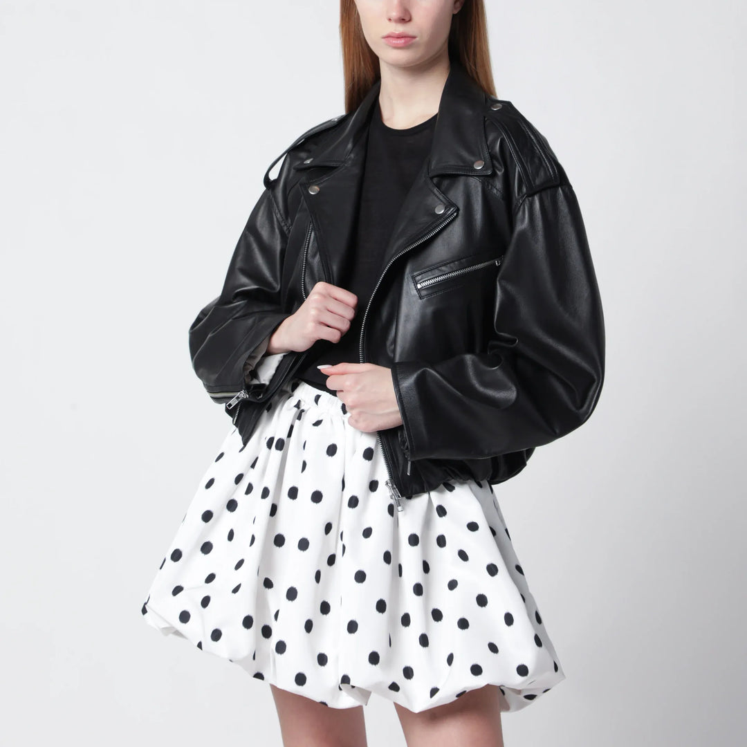 Sword 6644 - Black balloon leather bomber jacket Brand Coats &amp; Jackets 46  IT