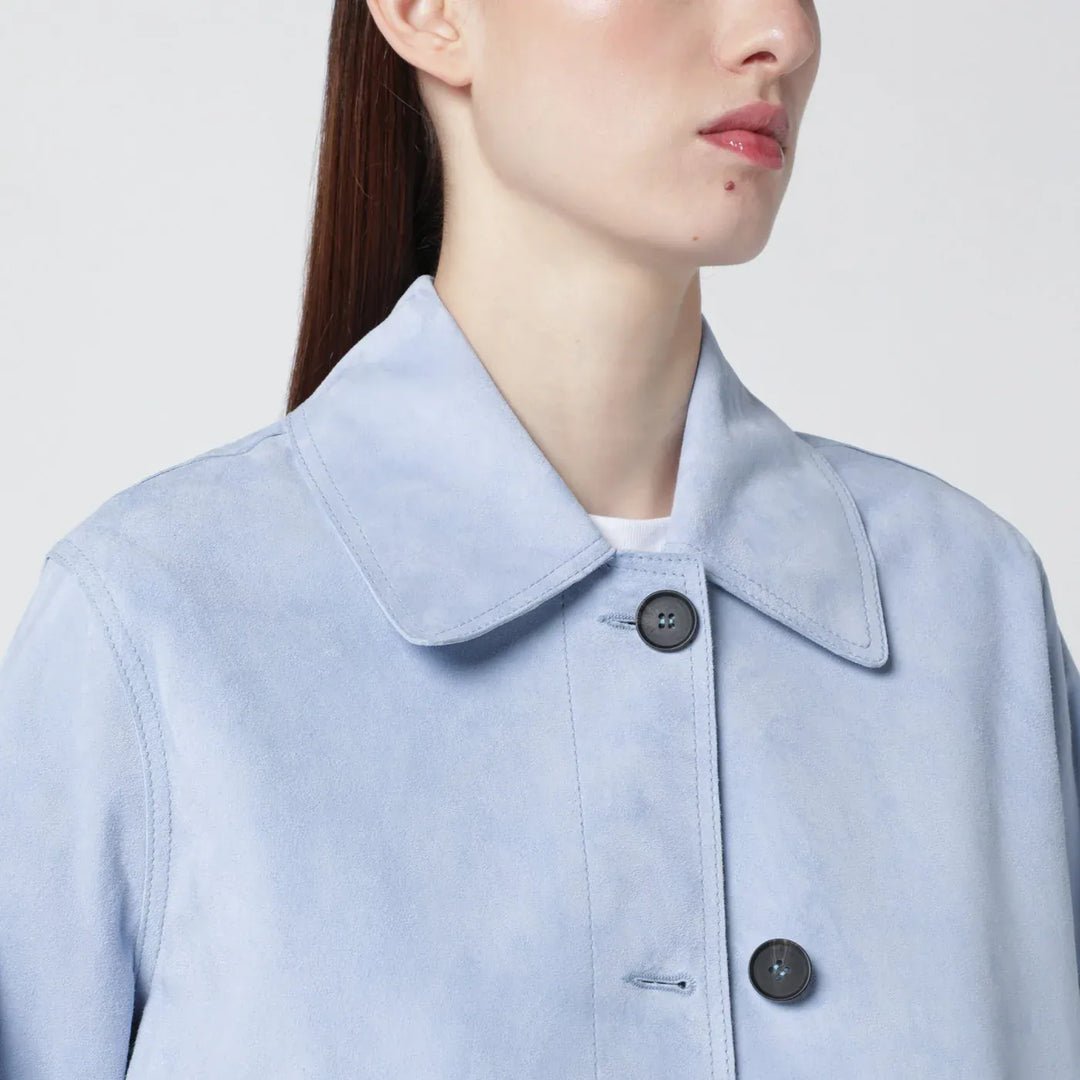 Sword 6644 - Light blue leather jacket Brand Coats &amp; Jackets